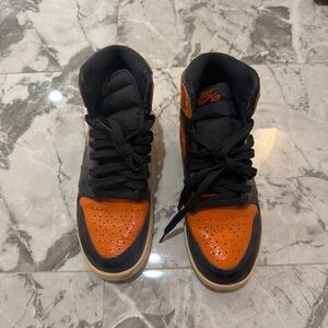 Nike Air Black and Orange High-Top Sneakers